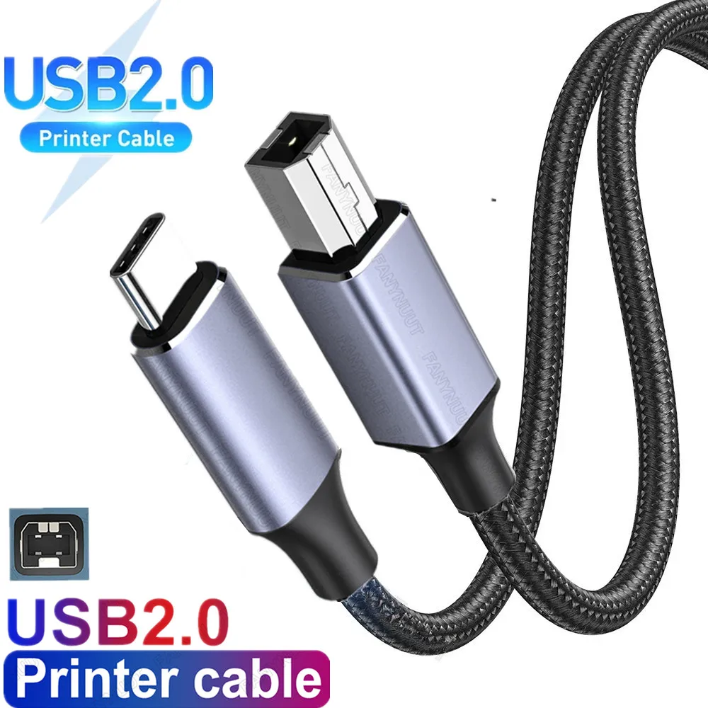 Cavo Stampante Usb 50 Piedi, Cavo Usb Per Stampante Ripetitore Attivo Cavo Scanner Stampante Usb 2.0 Da A A B Maschio Per Pc, Mac,