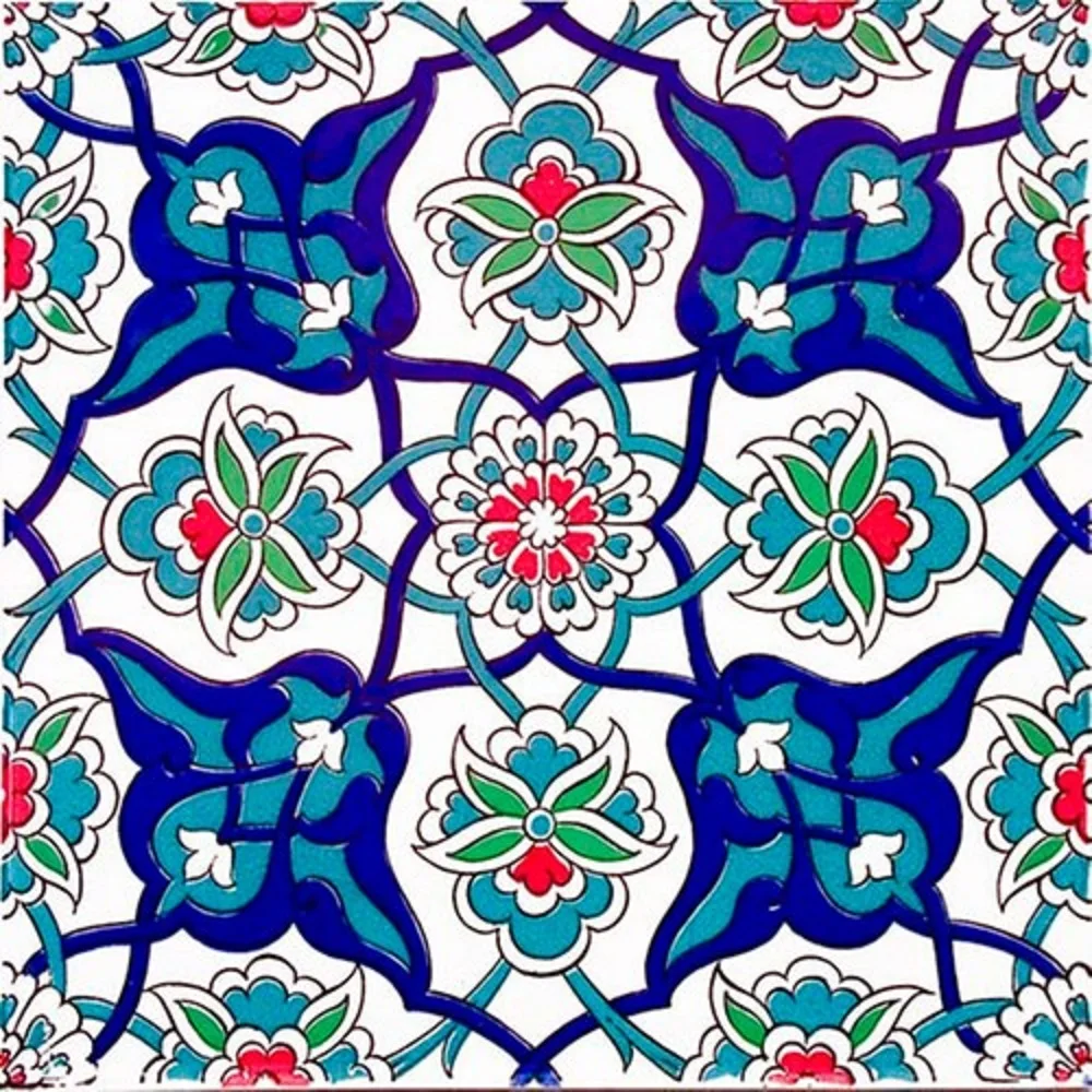 Mosaico In Ceramica Faience Artigianato 20X20 Cm Fatto A Mano In Turchia Kg2