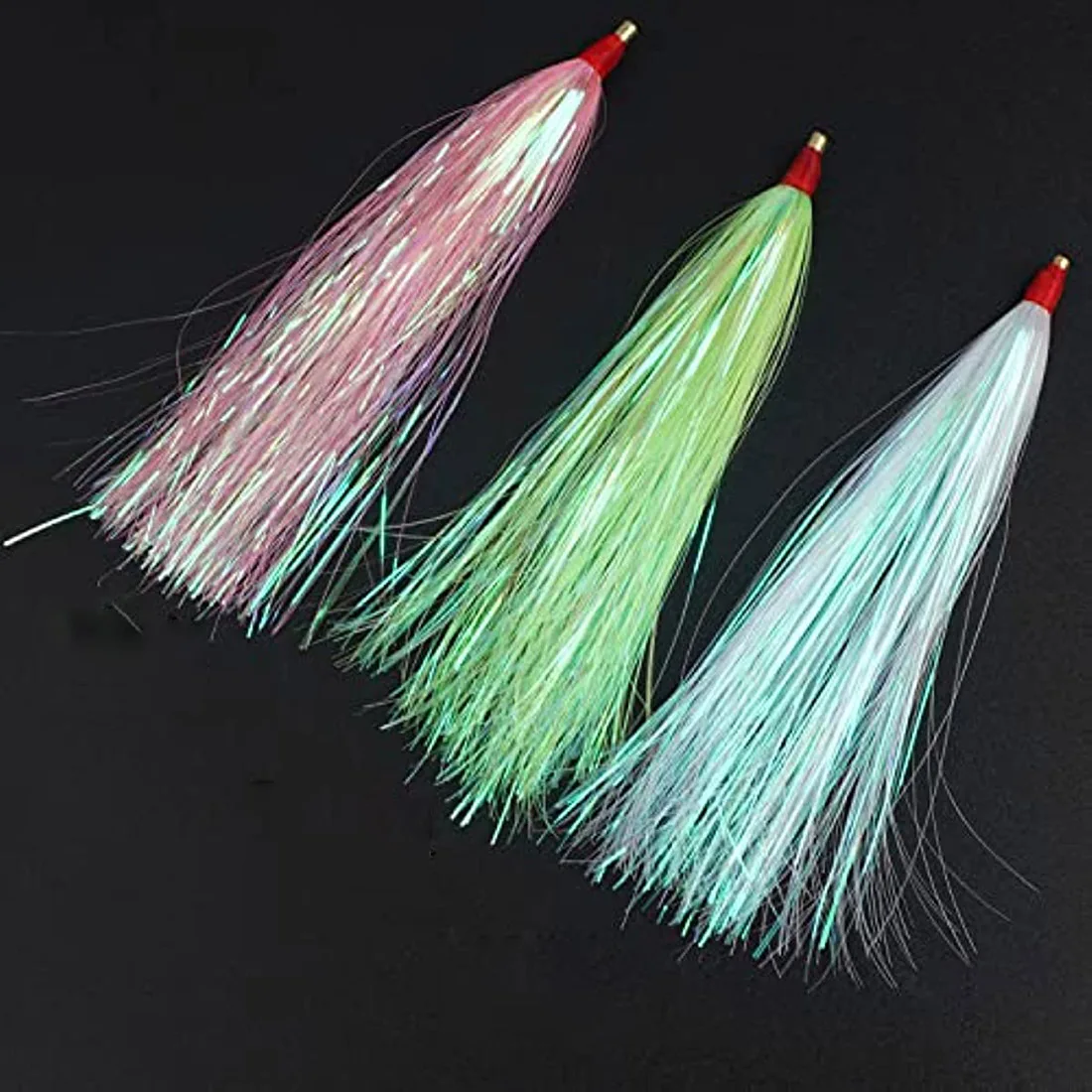 9Pcs Flash Mylar Teaser Fishing Lure Esca Artificiale Flounder Fluke Rigs Bucktail Jig Saltwawter Bait Tackle