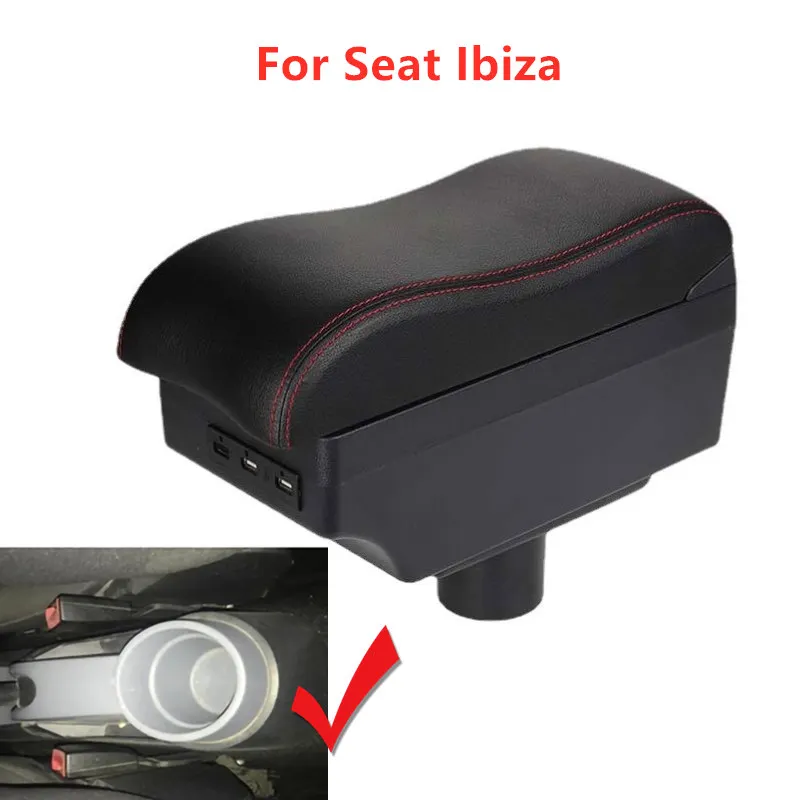 Scatola Bracciolo Per Seat Ibiza 6J Ibiza 6L Bracciolo In Pelle Per Auto Supporto Per Console Centrale Accessorio Usb