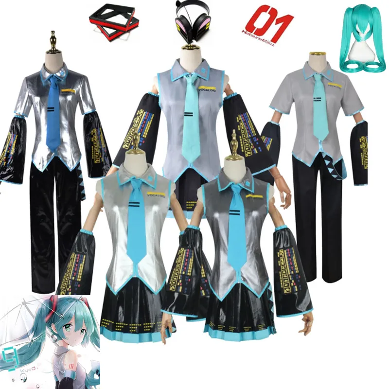 Vocaloid-Disfraz De Peluca Miku Para Mujer, Vestido Midi Japonys Para Principio, Disfraz De Miku Futuro Para Halloween