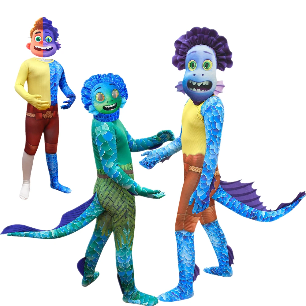2024 Halloween L-Luca Organizers Children Summer Friendly Day Albert Sea Monster Siamesi Cosplay Cartoon Performance Costume