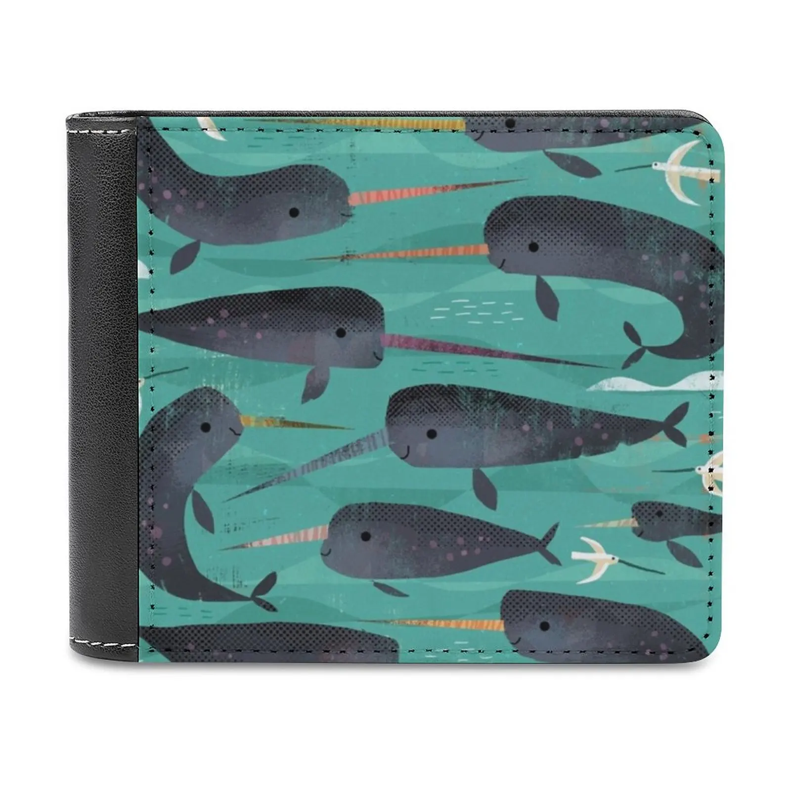 Narwhals E Narbirds Portafogli Per Carte Di Credito Alla Moda Portafogli In Pelle Portafogli Personalizzati Per Uomo E Donna Gareth Lucas Narwhal