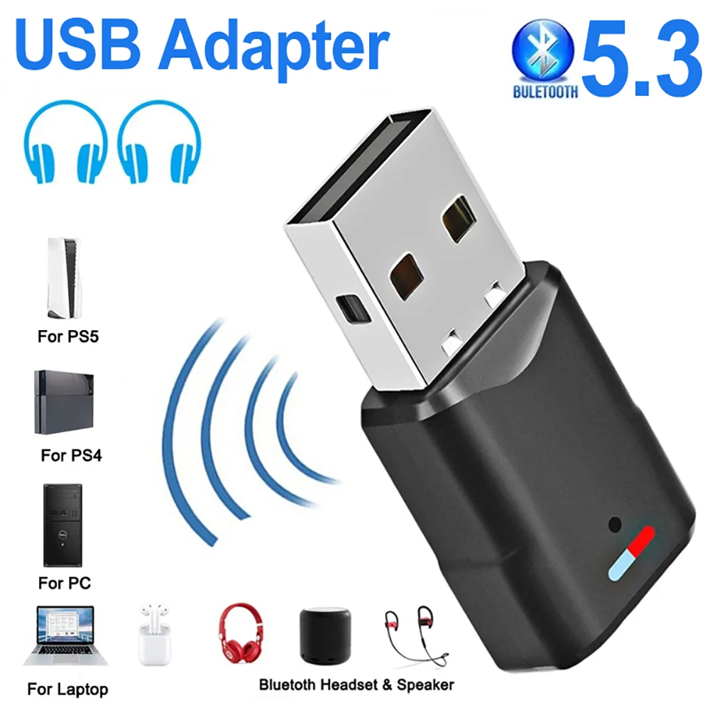 Usb Bluetooth 5.3 Trasmettitore Audio Adattatore Wireless Per Macbook Pc Notebook Ps4 Pro Ps5 Switch Ricevitore Dongle Bluetooth Usb