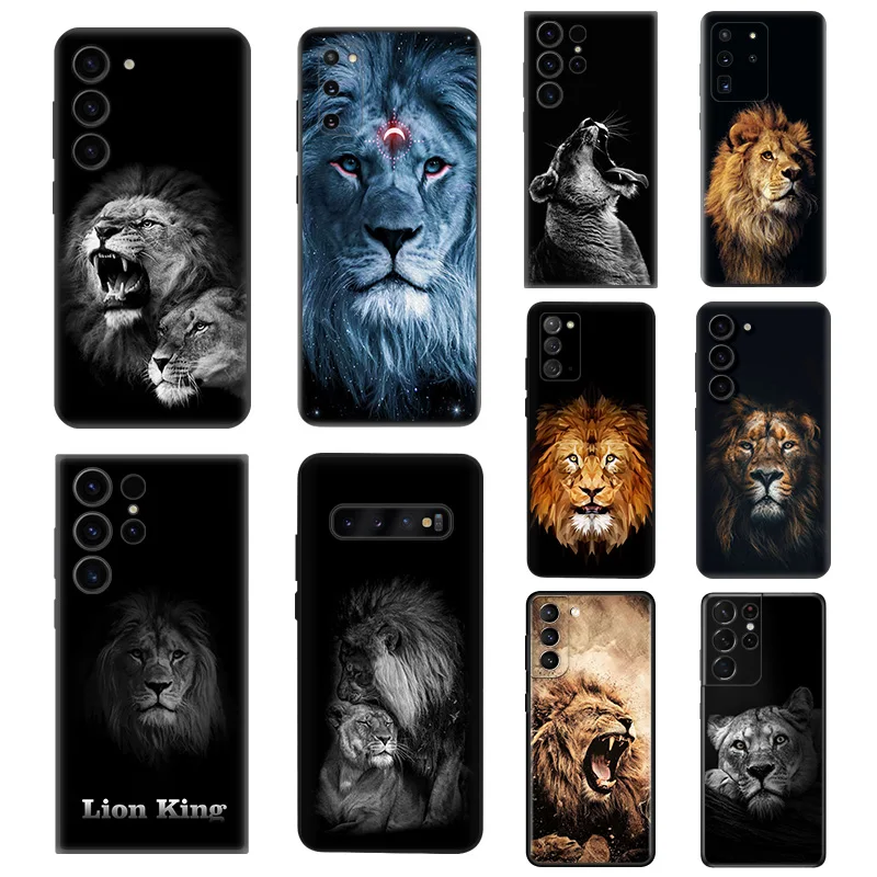 Custodie Per Telefoni Nere In Silicone Super Lion King Per Samsung Galaxy S23 Ultra 5G S22 S21 S20 Fe Plus Note 20 10 9 8 S10 E Lite Cover