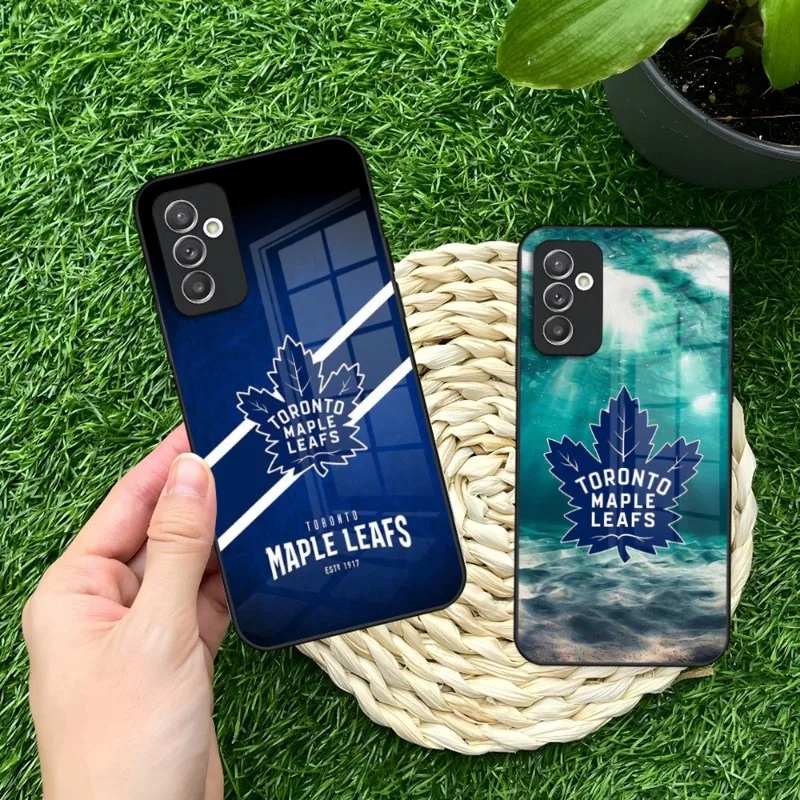 Custodia Per Telefono Hockey Su Ghiaccio Maple Leafs Per Samsung S30 S21 S20 S23 S22 Fe S10 E S9 Note 20 10 Pro Ultra Plus Glass