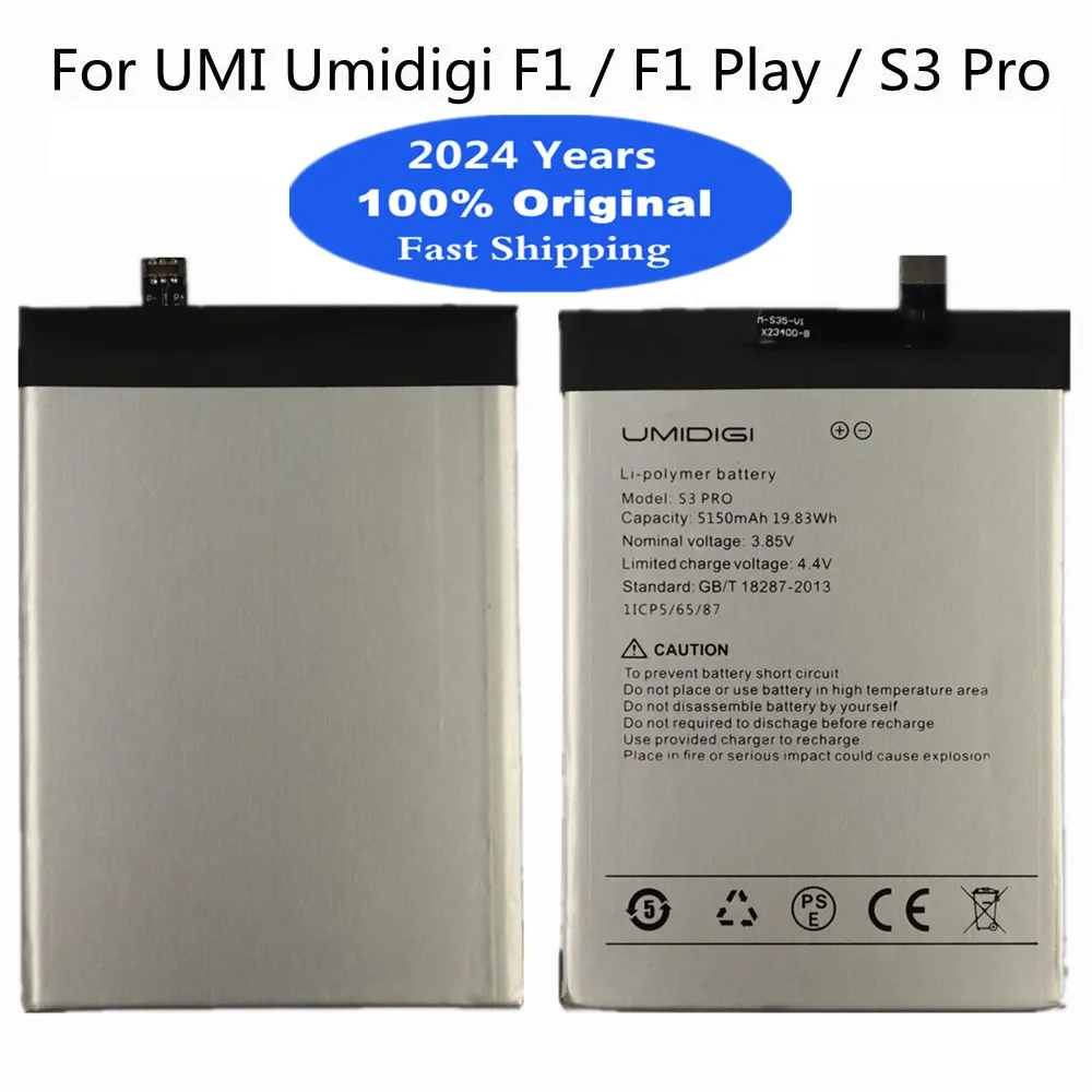 2024 Anni Nuova Batteria Originale 5150Mah Per Umi Umidigi F1 / F1 Play / S3 Pro S3Pro F1Play Batteria Di Ricambio Per Telefono Cellulare