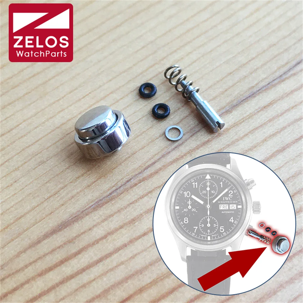 Pulsante Di Temporizzazione In Acciaio Per Iwc Classic Pilot'S Iw3706 Orologio Automatico