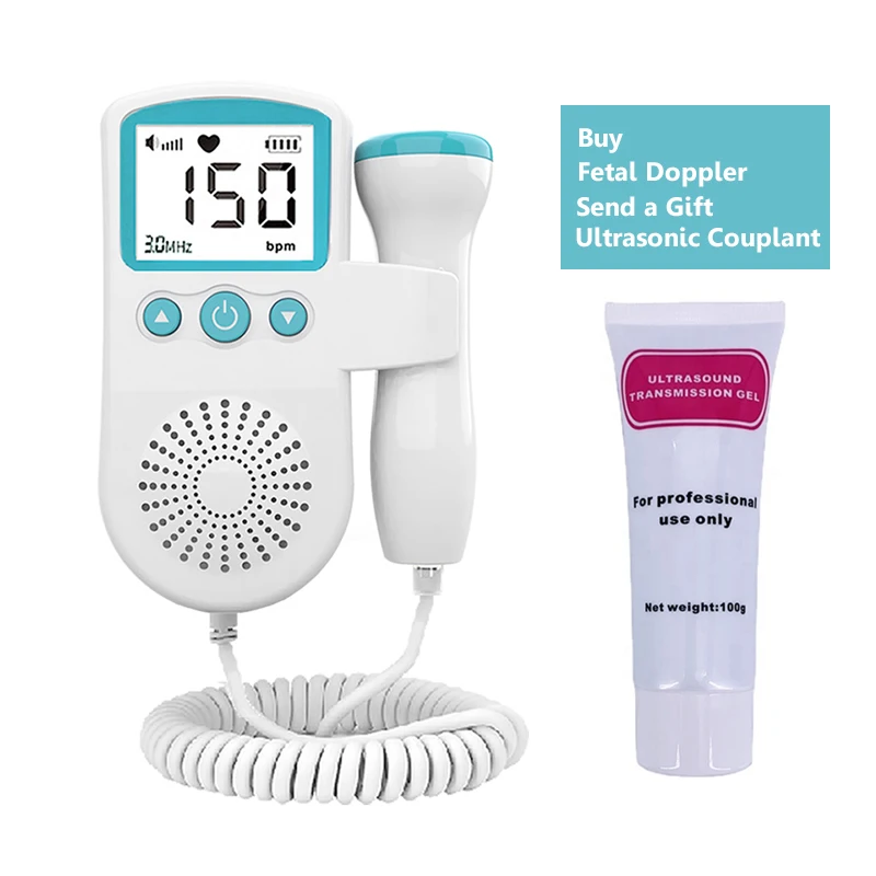 2023 Yaoyuan New Fetal Doppler Heart Beat Monitor Retroilluminazione Lcd Colore Rosa Con Sonda Baby Heart Beat Monitor Probe