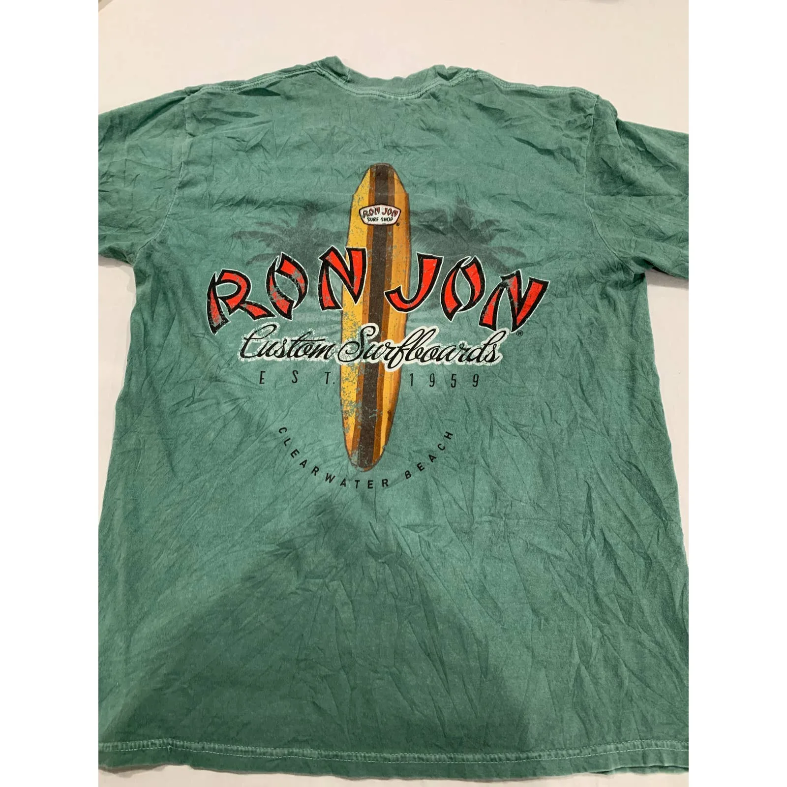 Ron Jon Surf Shop Shirt Graphics Tavola Da Surf Tee Custom 1959 Size M Maniche Lunghe
