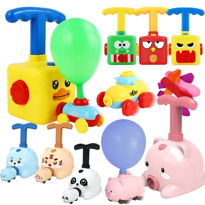 Nuova Inerzia Flying Power Balloon Car Con Lanciarazzi Cartoon Balloon Car Puzzle Toy Science Experimen Toy For Children Gift