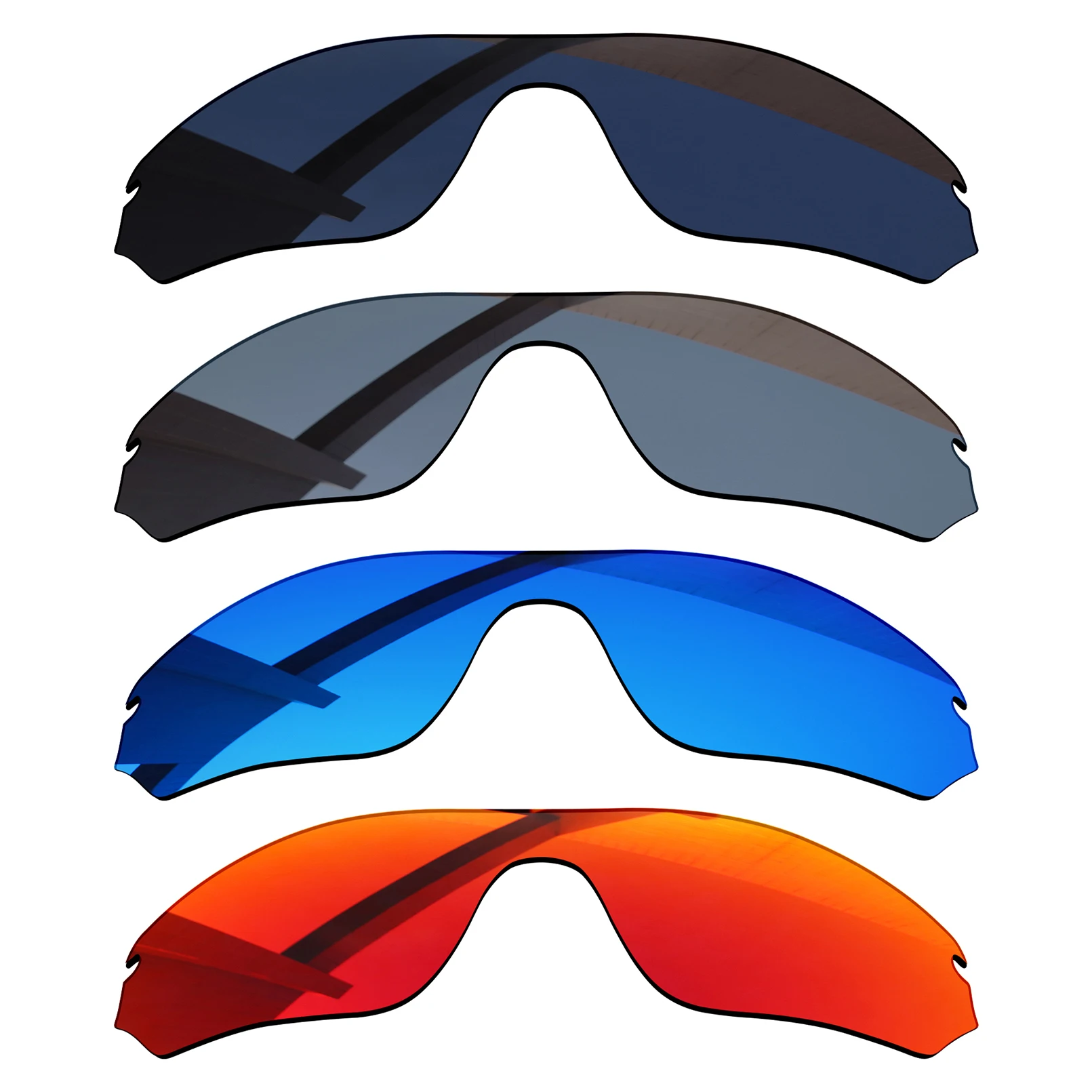 Bsymbo 4 Pezzi Black & Winter Sky & Sliver Lenti Di Ricambio Polarizzate Grigie E Rosse Per-Oakley Radar Edge Oo9184 Frame