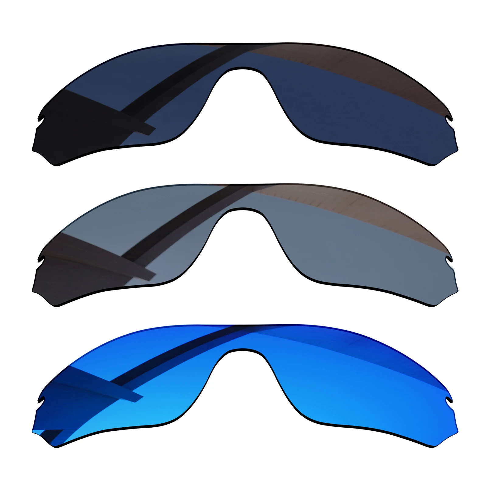 Alphax 3 Pairs Pitch Black & Winter Sky & Sliver Grey Lenti Di Ricambio Polarizzate Per-Oakley Radar Edge Oo9184 Frame