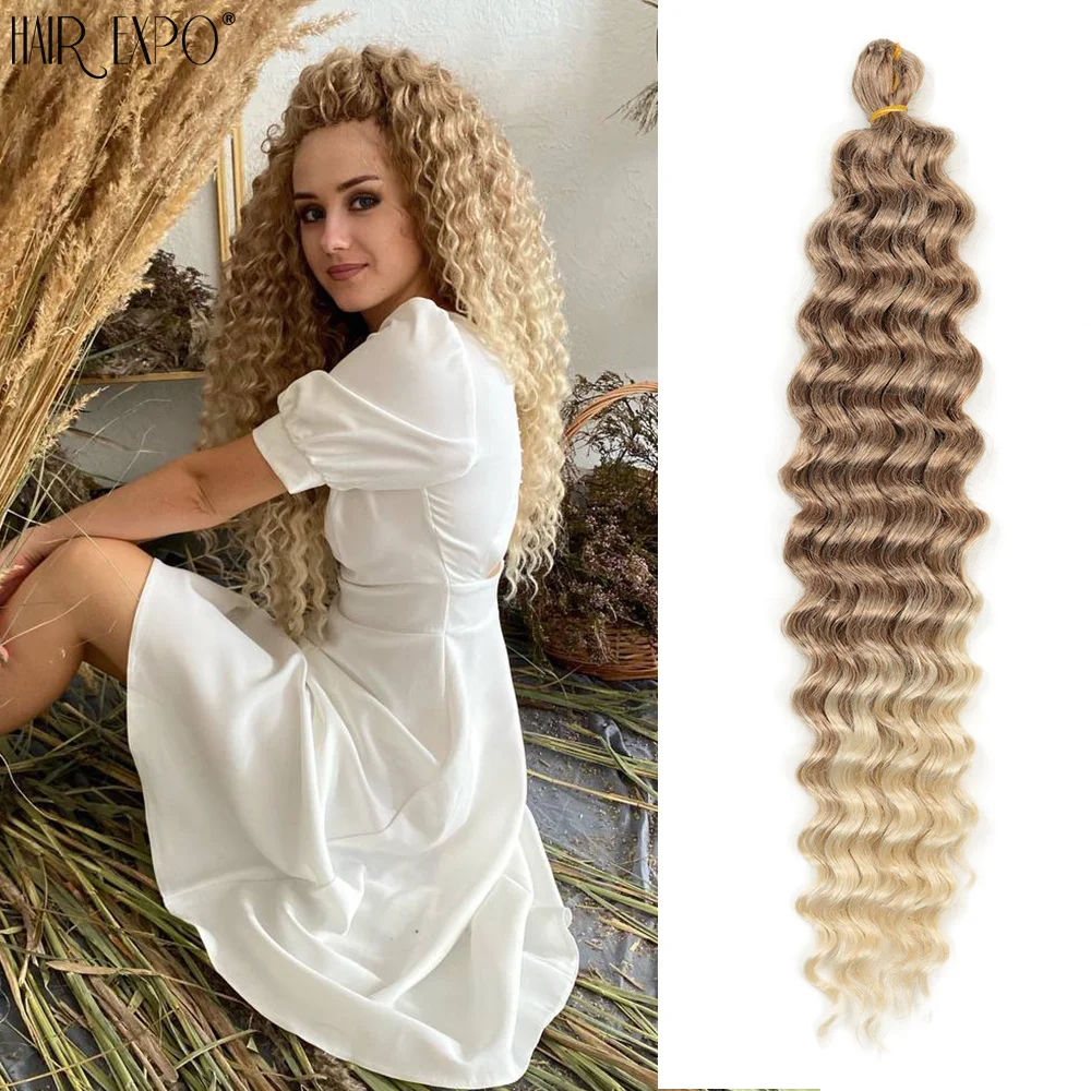 22-30 "Deep Wave Twist Crochet Hair Sintetico Deep Twist Intrecciare L'Estensione Dei Capelli Ombre Ripple Freetress Ocean Wave Soft Afro Curl
