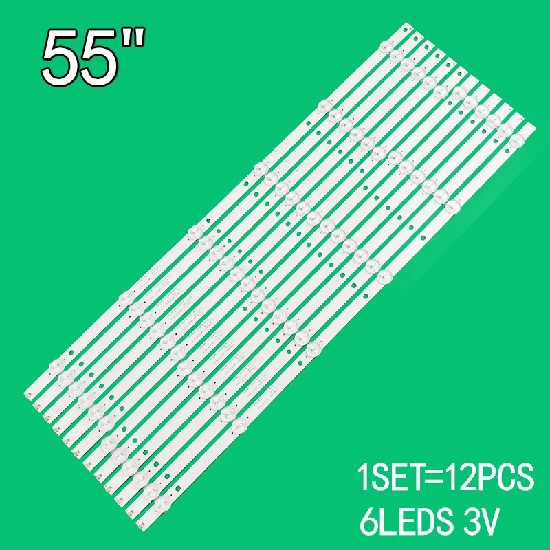 12 Pz/Set 585Mm 6Led 3V Per Konka 55 "Lcd Tv Bm55L71-Smart Konka Led55G300 Dexp F55B7000T Sky Media S55Uk100