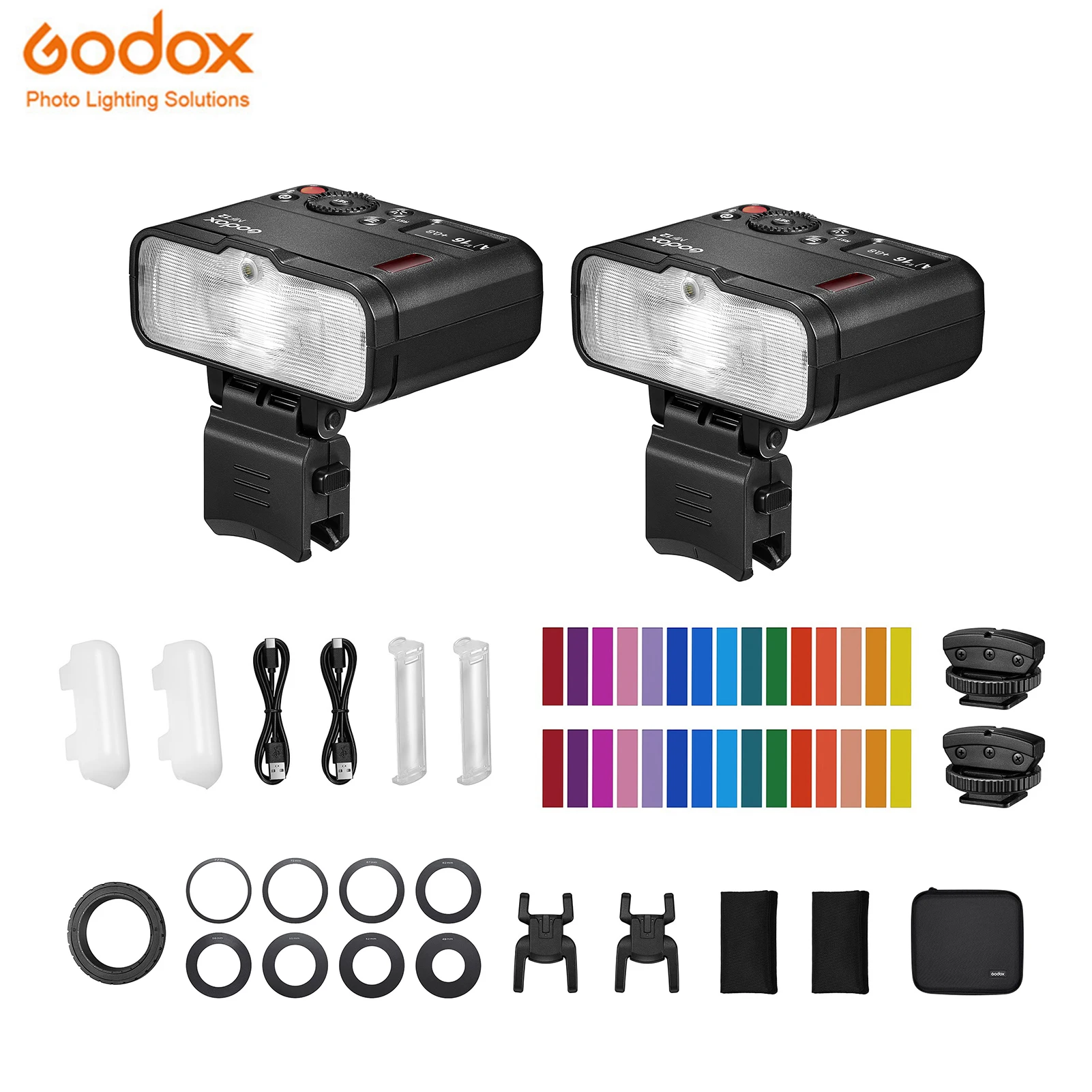 Godox Mf12 Macro Mini Flash Speedlite Built-In Godox X System Ttl Flash + Color Filter Diffuser For Macro Shots
