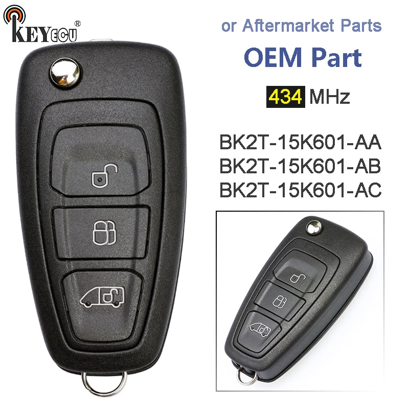 Keyecu 434Mhz 63 Bk2T-15K601-Aa/ Ab/ Ac Oem Oem / Aftermarket Telecomando Portachiavi Per Ford Transit Custom 2014 2015 2016