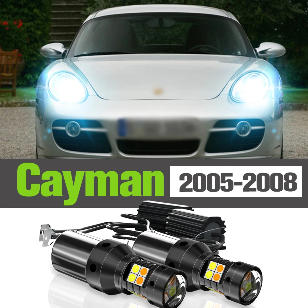 2X Led Dual Mode Indicatori Di Direzione + Luce Di Marcia Diurna Accessori Drl Lampada Per Porsche Cayman 987 2005-2008 2006 2007