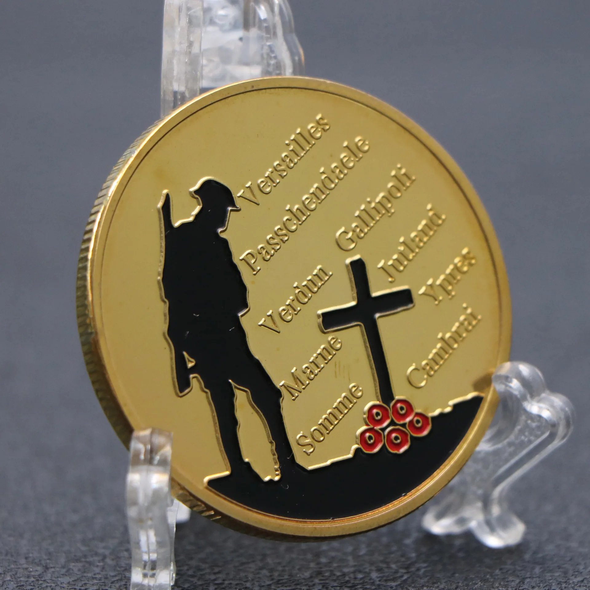 Monete Commemorative Dell'Armibitica Della Guerra Mondiale Eventi Della Storia Mondiale Monete Il Centenario Della Vittoria Delle Forze Alleate