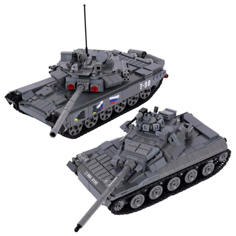 Ww2 Moc Building Blocks World War Ii T90/Amx-30 Main Battle Tank Track Mobile Per Bambini Assemblati Building Blocks Toy Boy Gift