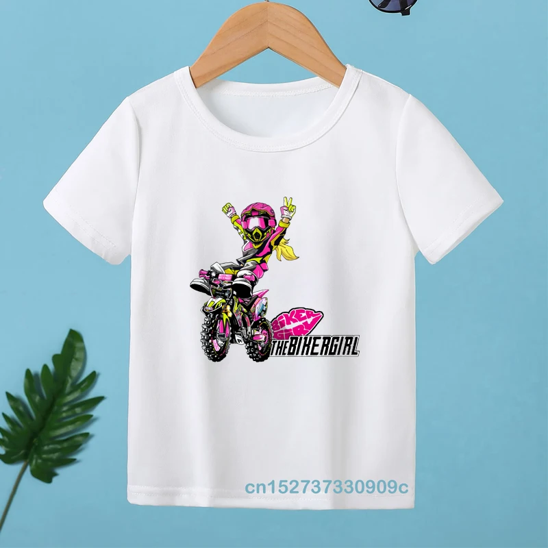 Estate Nuova T-Shirt Fashion Lady Fast Motocross Picture Print Girl Tshirt Real Girls Ride Dirt Bikes T Shirt Girocollo Bambini Tees