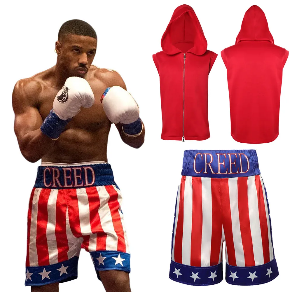 Adonis Creed Cosplay Pantaloncini Da Boxe Uomo Costume Movie Creed Iii Roleplay Fantasia Maschile Travestimento Fancy Dress Gioco Di Ruolo Moda