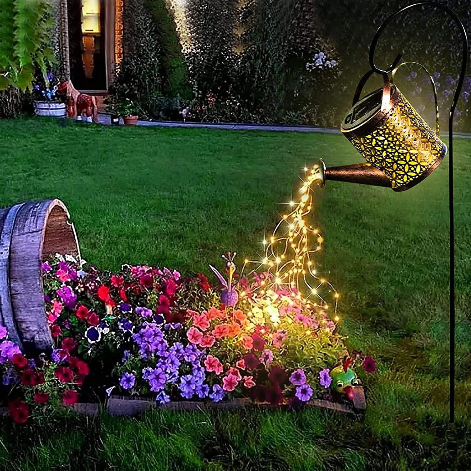 Solar Led String Light Annaffiatoio Incantato Light Waterproof Garden Decor Yard Retro Lamp Outdoor Table Patio Lawn Yard Art