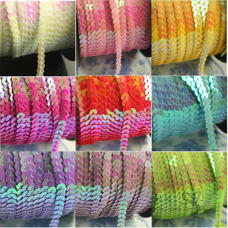 1M-90M 6Mm Paillettes Rotonde Piatte Nastro Di Pizzo Cucito Su Rifiniture Spangle Paillettes Stringhe In Rotolo Per Artigianato Accessori Di Stoffa Da