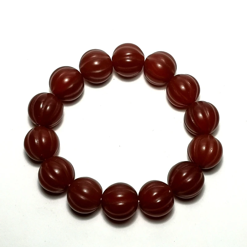 Yizhu Cultuer Art Collection Old China Natural Agate Bead Bracelet Hand String Decoration Regalo Meraviglioso