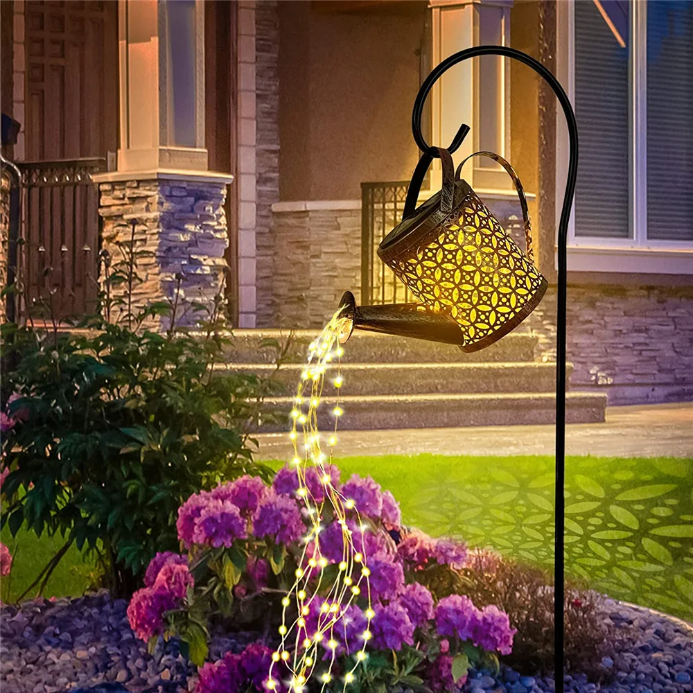 Outdoor Solar Led String Light Annaffiatoio Incantato Light Waterproof Garden Decor Yard Retro Lamp Table Patio Lawn Yard Art