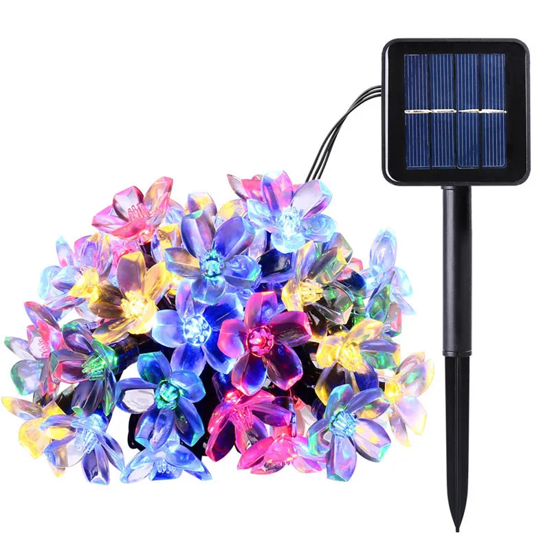 Solar String Lights 200 Led Flower Waterproof String Fairy Christmas Tree Light Party Wedding Capodanno Decorazione Ghirlanda