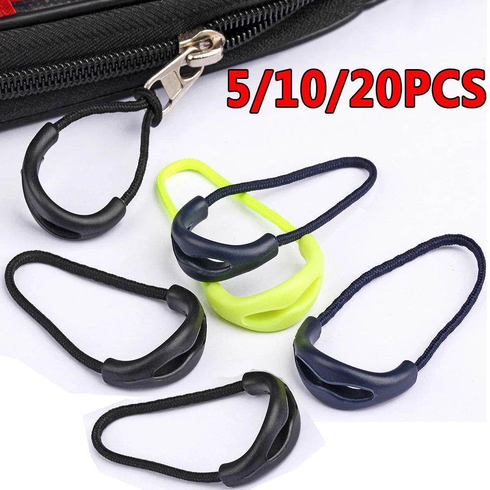 5/10/20Pcs Pvc Zipper Pull Cord Mix Color Zipper Head Pull Puller End Fit Rope Tag Fixer Zip Cord Per Accessori Per Borse Per Indumenti