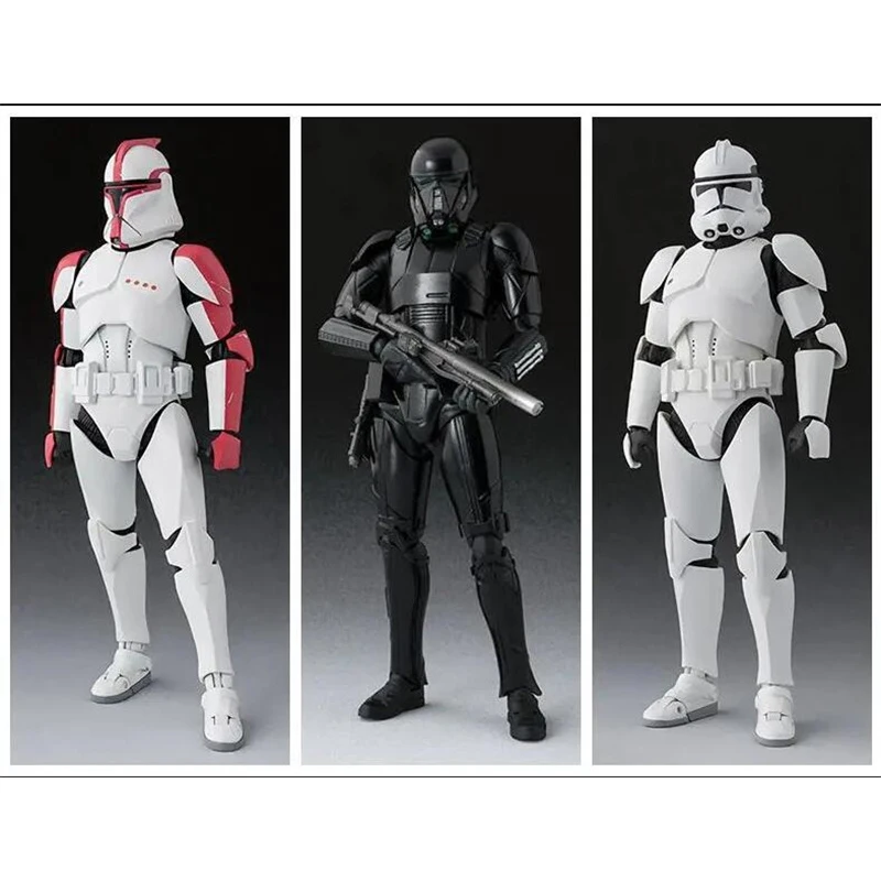 Bandai Shf Star Wars Action Figure Darth Vader Maul Stormtrooper Dark Trooper K-2So Shock Trooper Black White Soldier Toys Regali