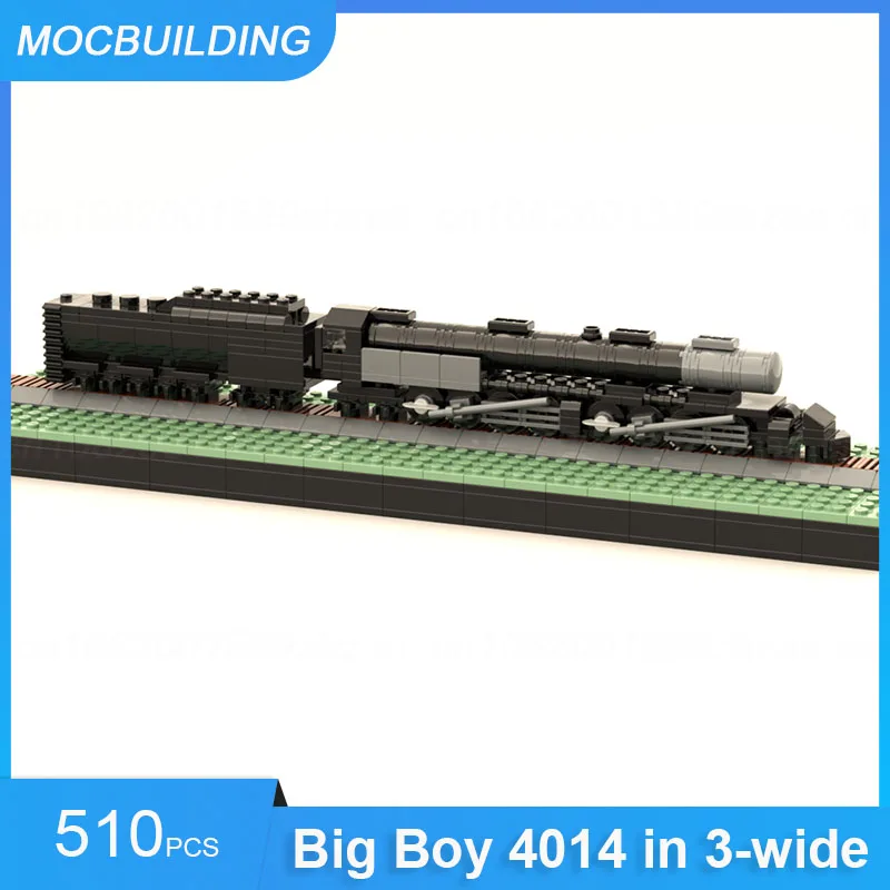Moc Building Blocks Big Boy 4014 In 3-Wide Train 1:27 Modello In Scala Brick Assembly Display Per Il Trasporto Giocattoli Di Natale Regali 510 Pezzi