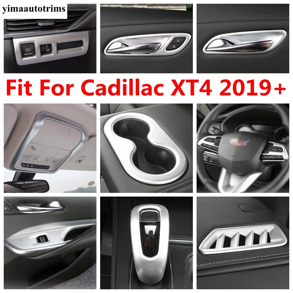 Telaio Del Volante Cruscotto Air Ac Water Cup Panel Handle Bowl Cover Trim Per Cadillac Xt4 2019 - 2023 Accessori Interni