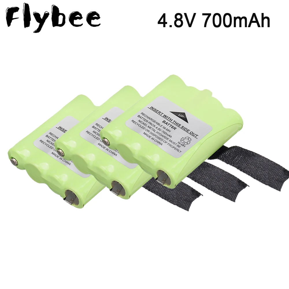 2Pcs 4.8V 700Mah Ni-Mh Ricaricabile 2 Way Radio Batteria Per Midland Batt6R Batt-6R