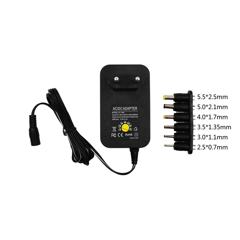 Trasformatori Ca Cc Da 220V A 12 V Alimentatore Universale Usb 3V 5V 6V 9V 12 V Alimentatore Regolabile Alimentatore 3- 12 V Volt 30W Cavo