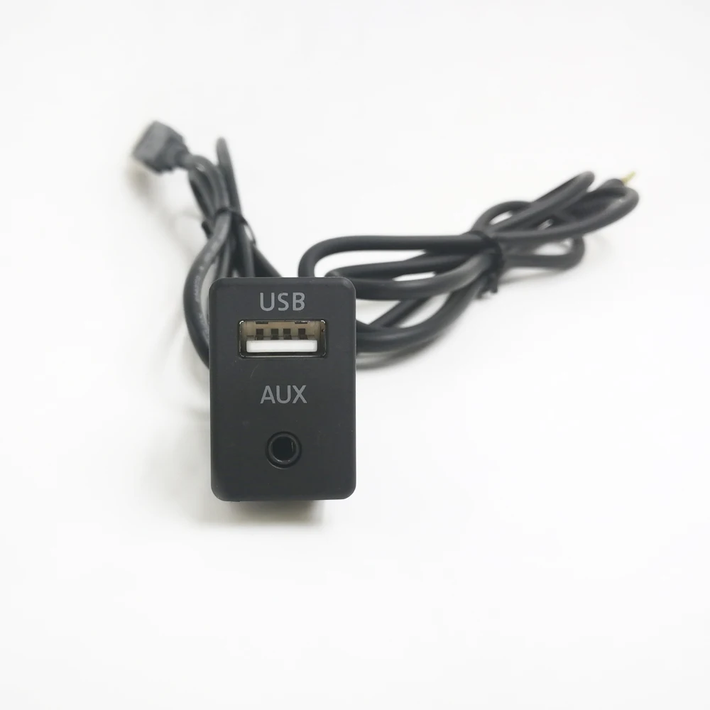 Biurlink 100Cm Car Extension Aux Usb Adapter Usb/Aux Switch Panel Cablaggio Per Mitsubishi Toyota Honda Volkswagen Bmw Ford