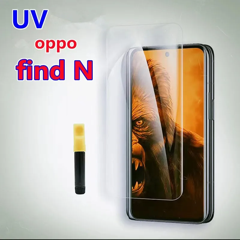 Pellicola Salvaschermo Uv Full Glue Full Cover Per Oppo Find N Full Curved Tempered Glass Per Oppo Find N2