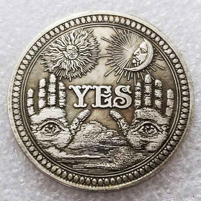 Hobo Nickel Silver Coins Sì/No Gothic Pression Solution Coin All See Eye O Death Angel Nickel Usa Morgan Coin