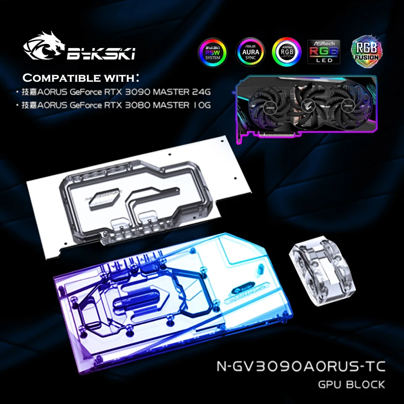 Bykski Gpu Active Backplate Block Per Gigabyte Aorus Geforce Rtx 3090 3080 Master, Memoria Grafica Vram Radiatore Gpu Cooler