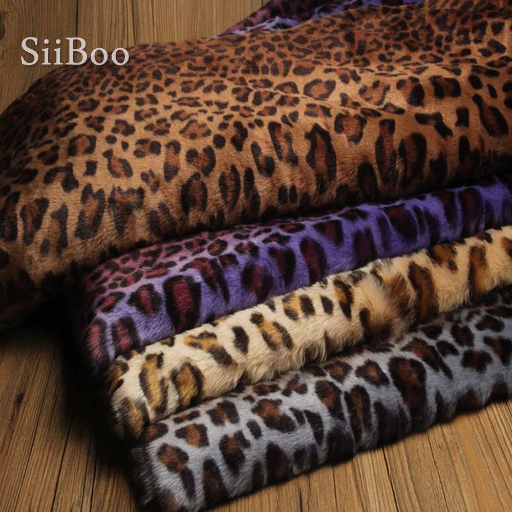 Ad Alta Densità Di 1.5 Centimetri Mucchio Falso Pelliccia Di Leopardo Tessuto Per Il Cappotto Di Inverno Sciarpa Fotografia Puntelli Tela De Piel Sint