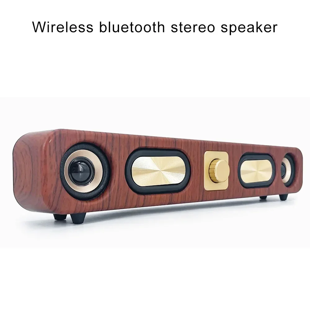 Altoparlante Bluetooth Retrò Stereo Senza Fili Mini Soundbar Portatile Home Computer Desktop Tv Theater Hifi Sound Radio Fm Subwoofer