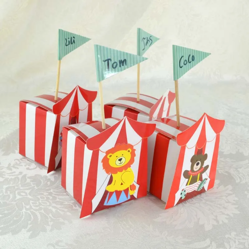 Disney Lion Elephant Otarriinae Bear Creativity Circus Tent Theme Candy Box Compleanno Wedding Party Decoration Baby Shower Gift