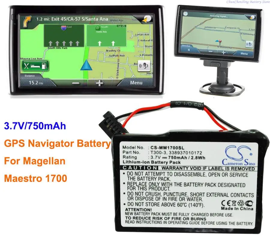 Batteria Orangeyu 750Mah 338937010172, T300-3 Per Magellan Maestro 1700