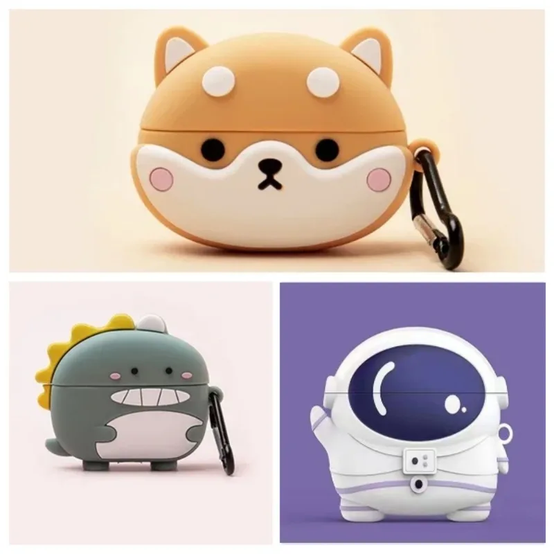 Cartoon For Realme Buds T300 Custodia Funny Dogs Dinosaur Protection Custodia In Silicone Per Realme T300 Custodia Per Cuffie Fundas