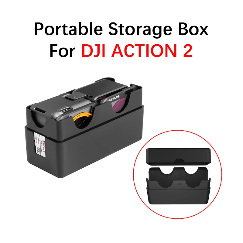 Per Dji Action 2 Camera Storage Box Per Dji Osmo Action 2 Sports Camera Mini Accessori Portatili Anti-Caduta
