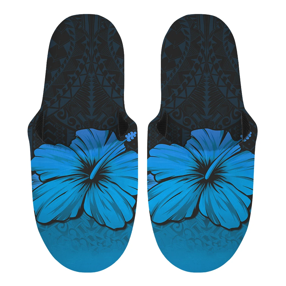 Whesisart Inverno Indoor Uomo Pantofole Hibiscus Flowers House Peluche Cotone Antiscivolo Scarpe Da Pavimento Scivoli Camera Da Letto Havaianas Sandal