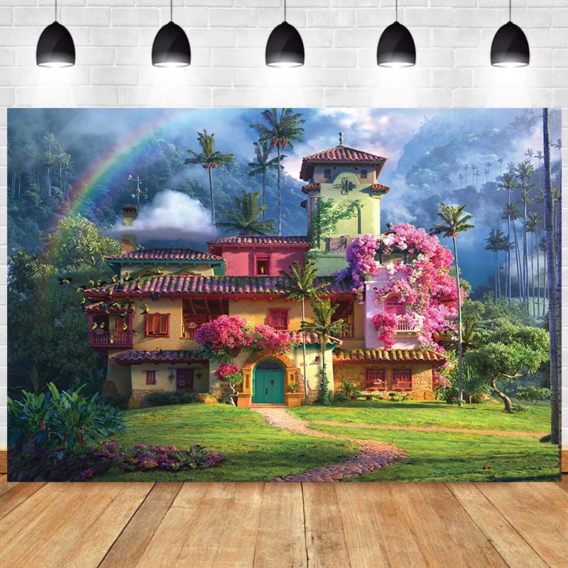 Encanto House Fondale Encanto Decorazioni Per Feste Di Compleanno Bambini Ragazze Romantico Magic World Photo Background Per Oggetti Di Scena Fotograf