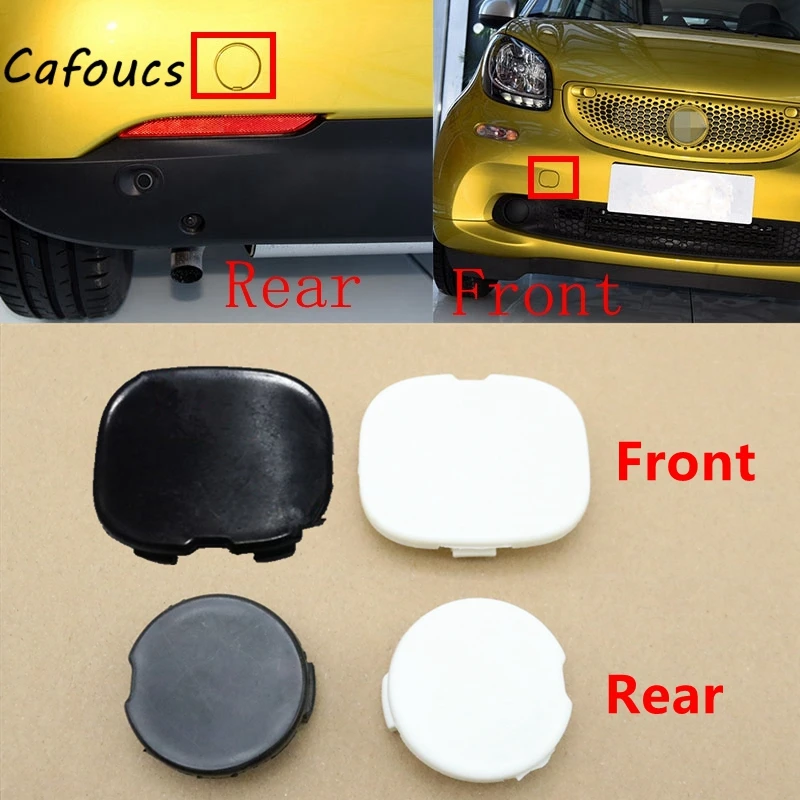 Caboucs Non Verniciato Paraurti Anteriore/Posteriore Gancio Di Traino Tappo Di Copertura Dell'Occhio Adatto Per Smart Fortwo 453 2016 2017 2018